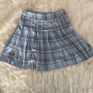 SO plaid pleated mini skirt